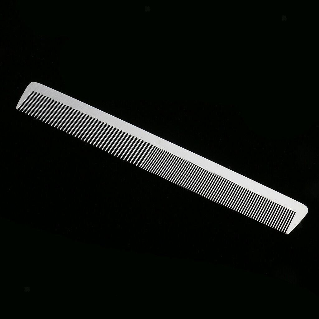 2x Stainless Salon Cutting Hair Tooth Comb Barber Hairdressing Tool