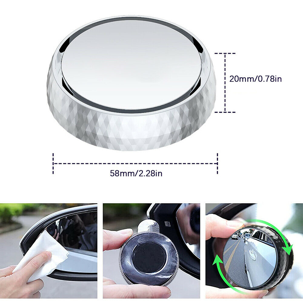 2x Blind Spot Mirror Car Motorcycle Motorbike Taxi 50mm Towing Rear View Mirror