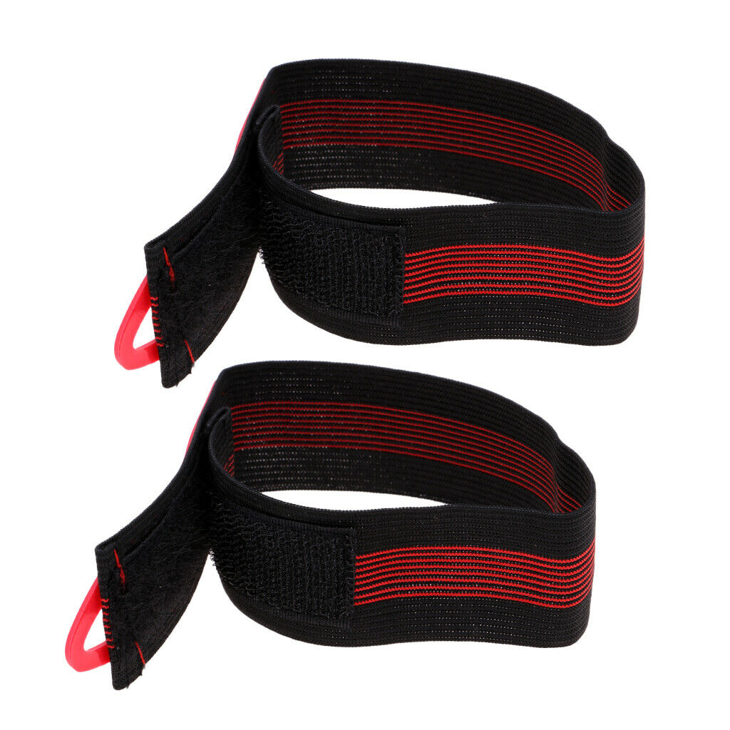 2X Stretchy Elastic Cycling Ankle Strap Leg Band Safety Gear Accessories Red