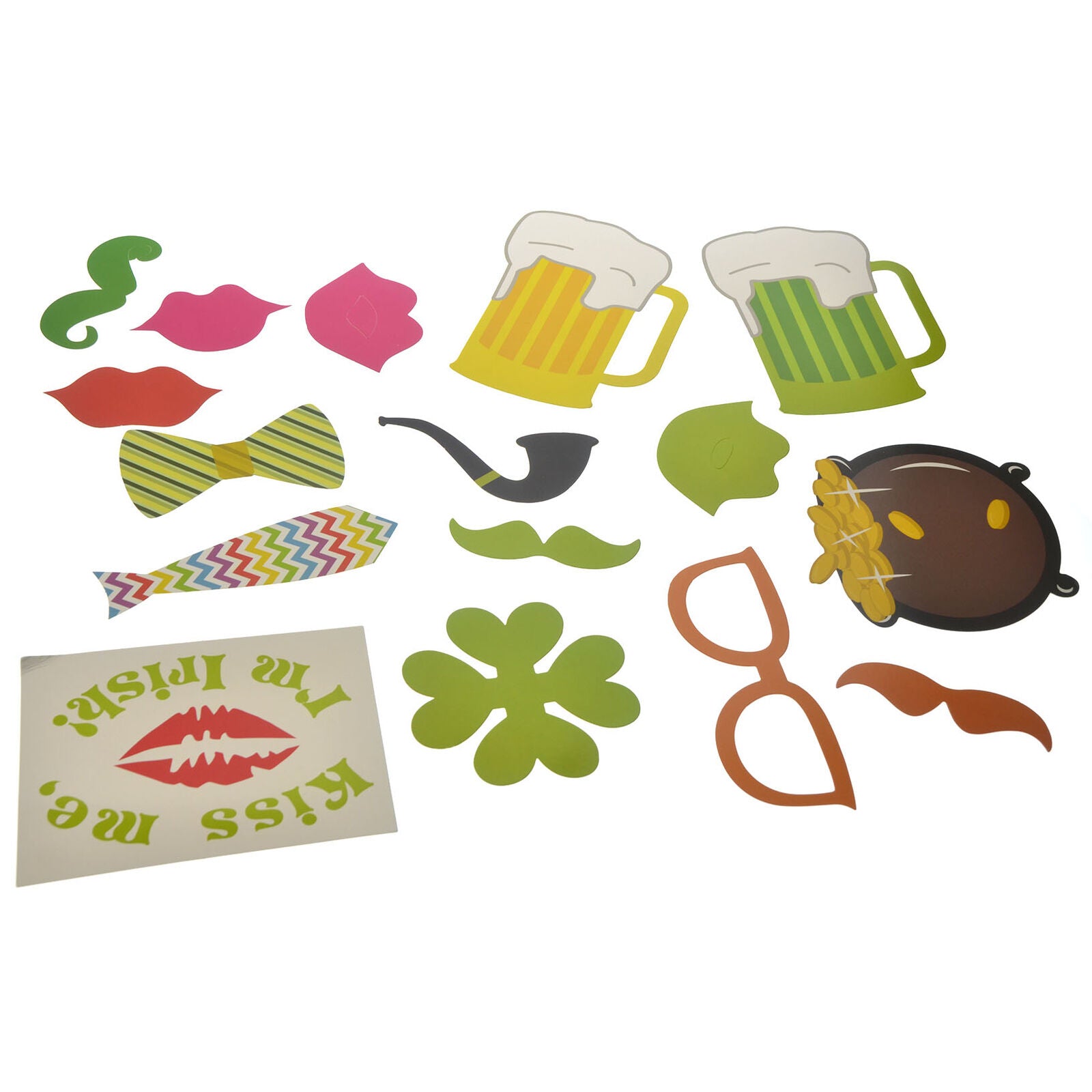 27pcs Novelty Photo Props Green Funny Clover Irish Day Photo Props Party Favors