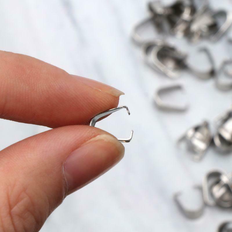 60Pcs Pinch Clip Bail Clasp Dangle Charm Bead Pendant Connectors Jewelry Making