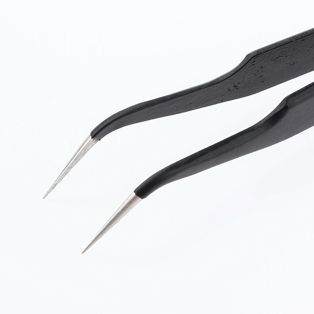 2 Pieces Eyelash Curler Eyelash Extension Tweezers Stainless Steel Clips