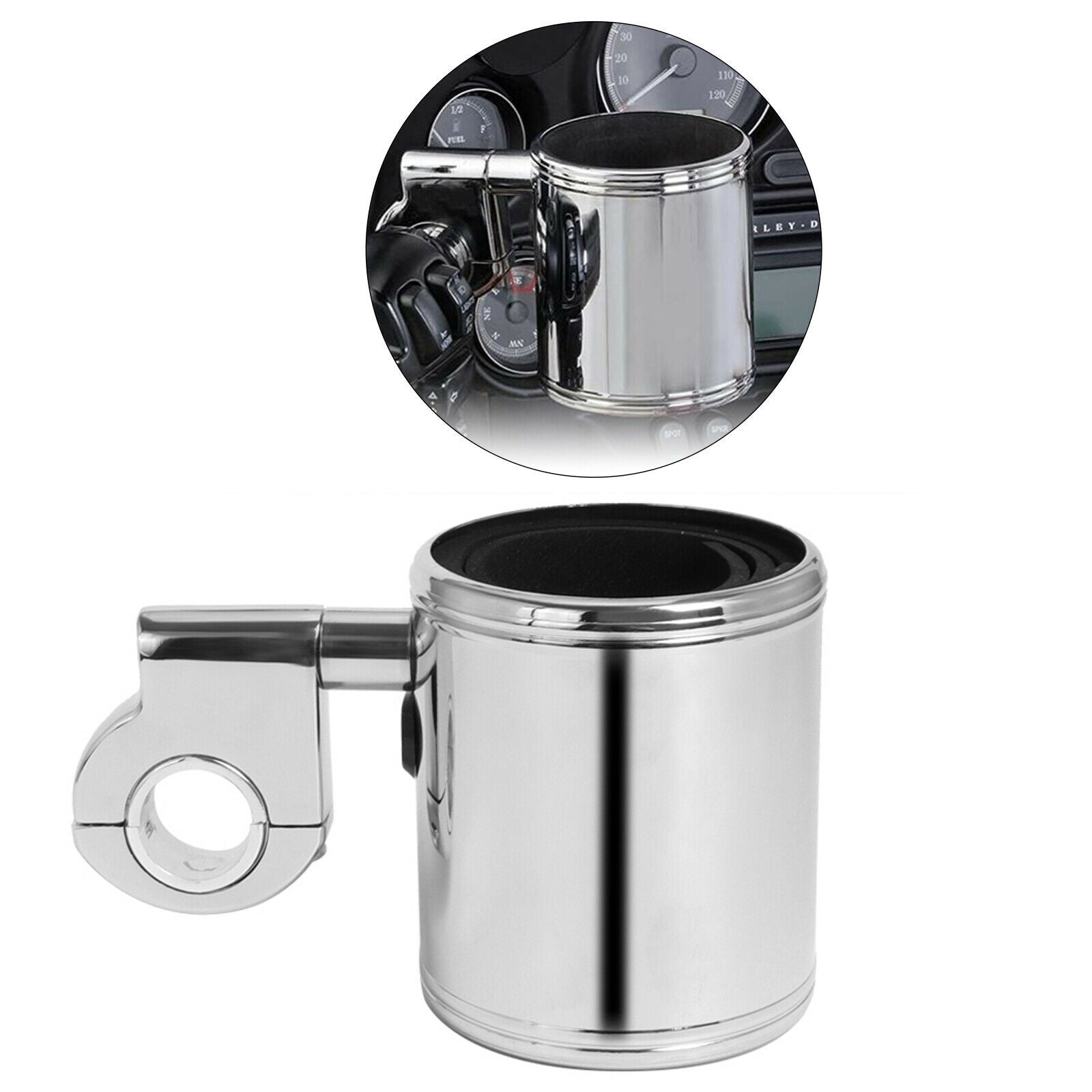 Motorcycle Adjustable Drink Holder for 7/8" 1" 1 1/4" Handlebar Organizer