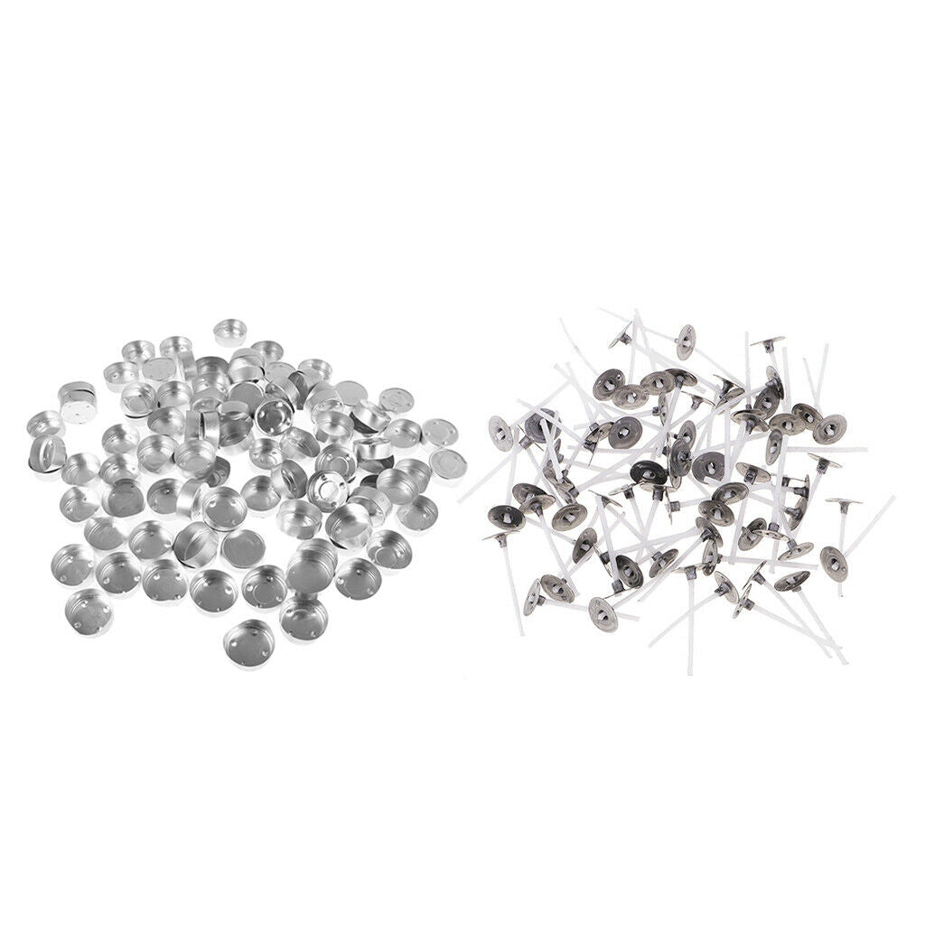 200 Pieces Aluminium Tea Light Case Containers & Candle Wicks Candles Making