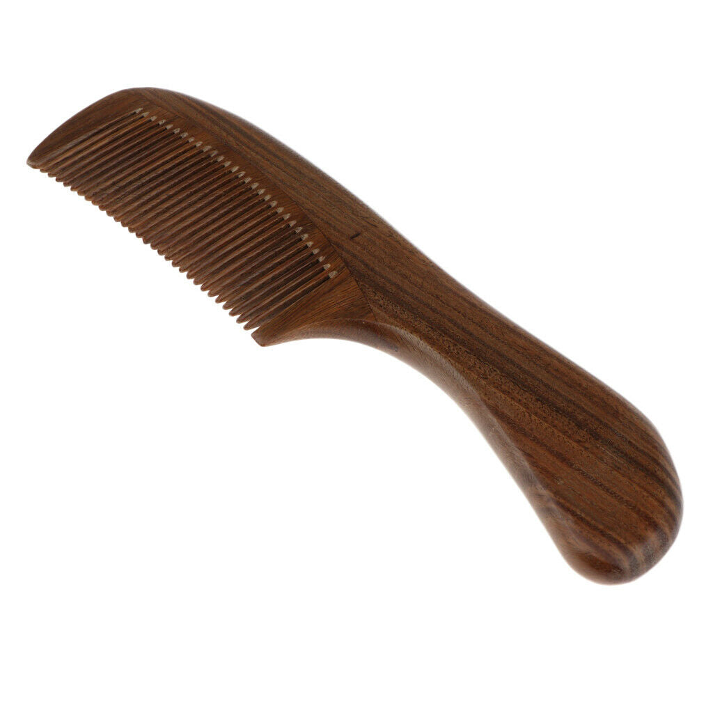 Handcraft Natural Sandalwood Long Fine Tooth De r Wood Comb Anti Static
