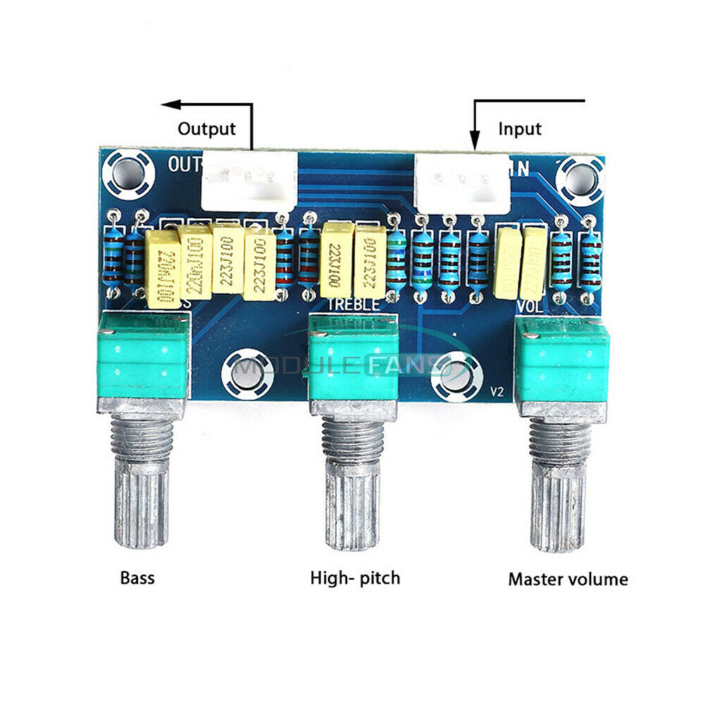 XH-M802 Passive Tone Board Amplifier Volume Bass Treble Toning Control Board