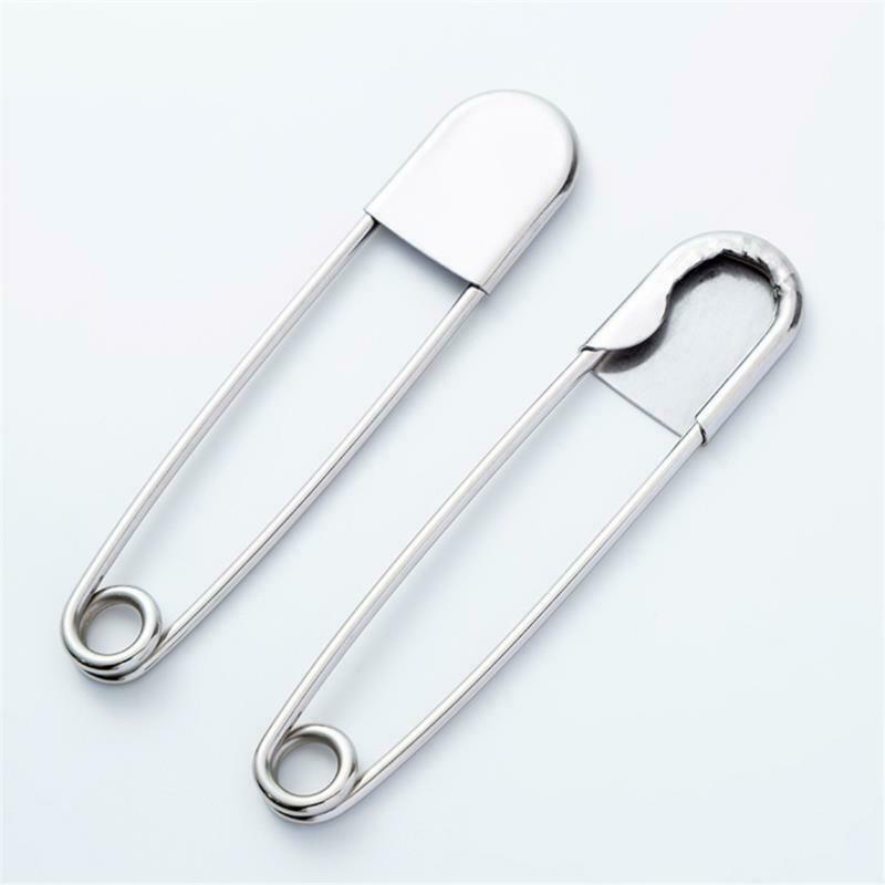 2 Pcs Safety Pins Sewing Tools Large Stainless Steel Clasp Knitted Fabric Cra JD