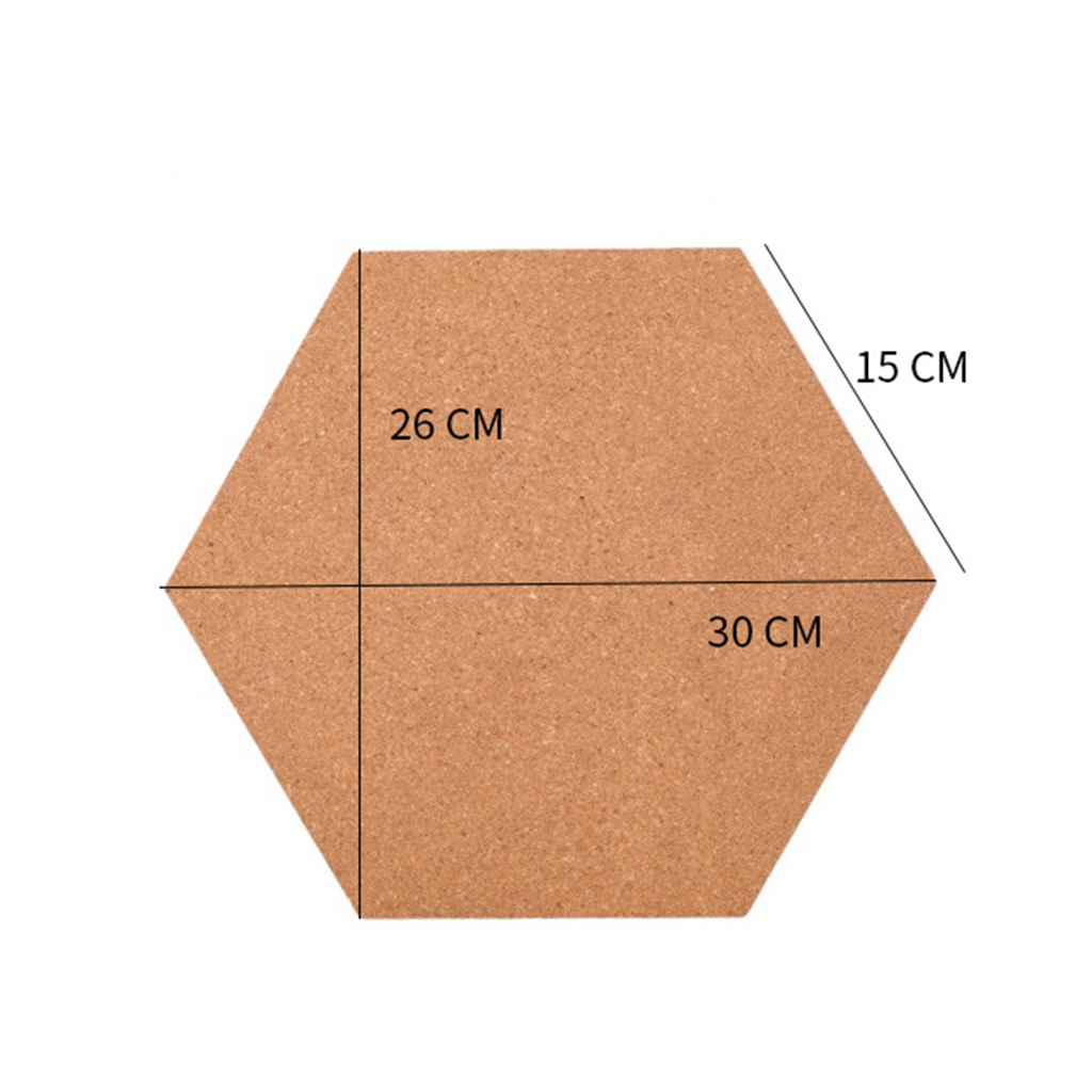 10pc Hexagonal Cork Tiles Sheet Self Adhesive For Photo Wall DIY Cup Mat Coaster