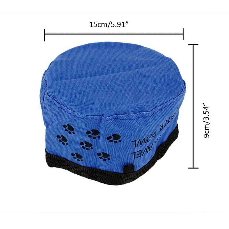 Collapsible Pet Dog Cat Foldable Travel Camping Food Water Feeder Bowl Dish New