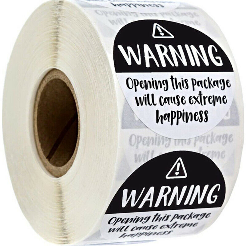 500Pcs Black And White Warning Sricker Labels Extreme Happiness Labels Fo.l8