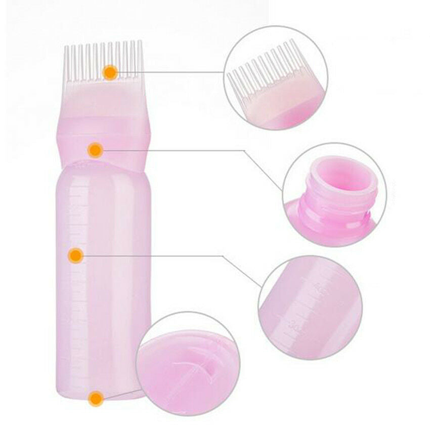 120ML Applicator Hair Dye Bottle Brush Dispensing Dry Cleaning Coloring Comb Hot