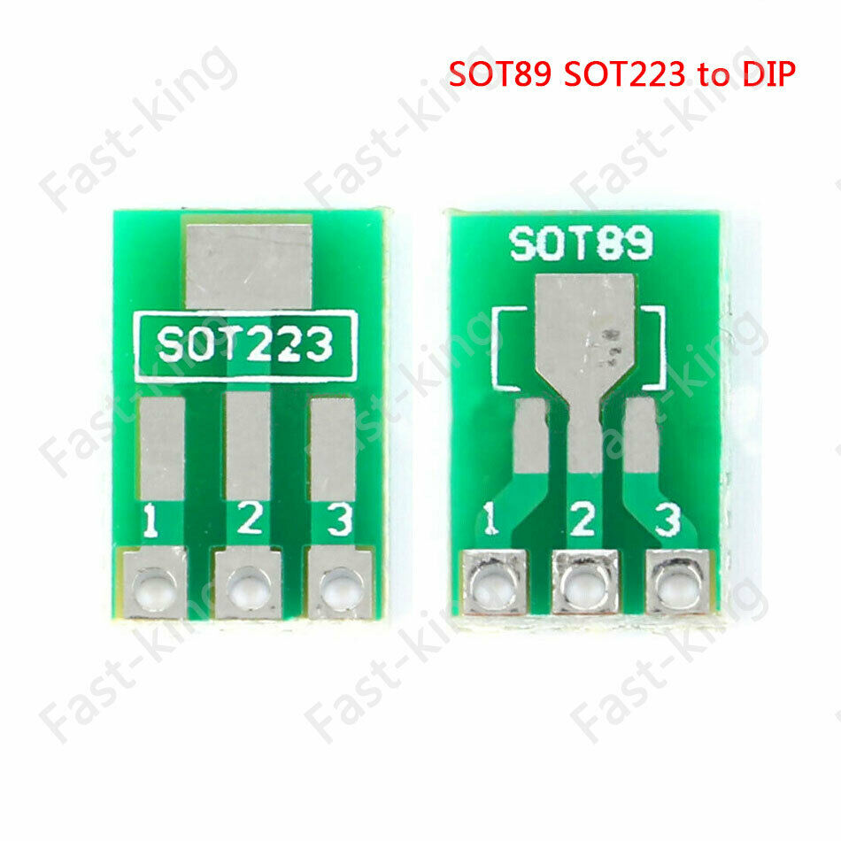 10x SOT89 SOT223 SMD to DIP SIP3 Adapter PCB Board Converter Double-Side for DIY