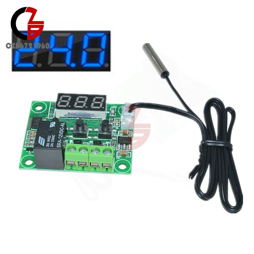 W1209 Blue Digital Thermostat Temperature Control Switch Sensor DC 24V -50-110°C