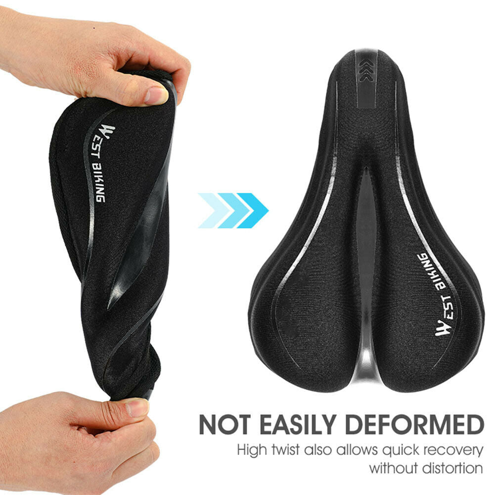 Bike Bicycle Saddle Cover Reflective Strip MTB Cycling Seat Cushion Pad  @