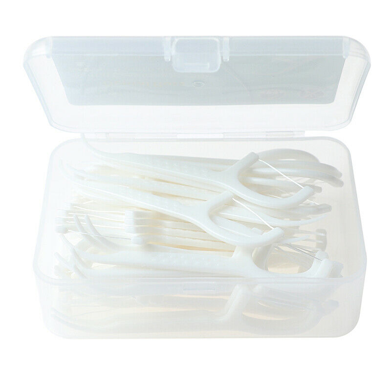 50pc Dental Floss Flosser Picks Teeth Toothpicks Stick Oral Cleaning Gum .l8