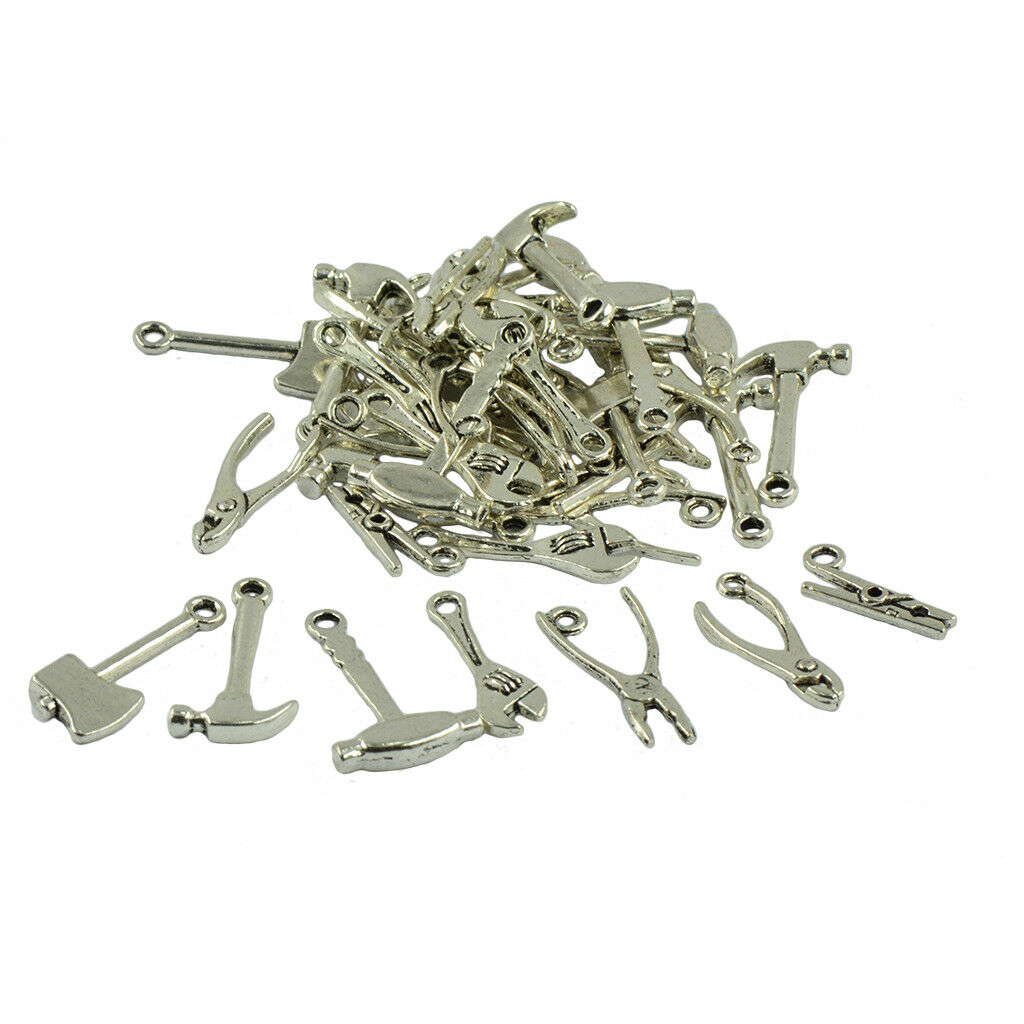 40 Pcs Tool Shaped Charms Pendant for Bracelet Chain Earring
