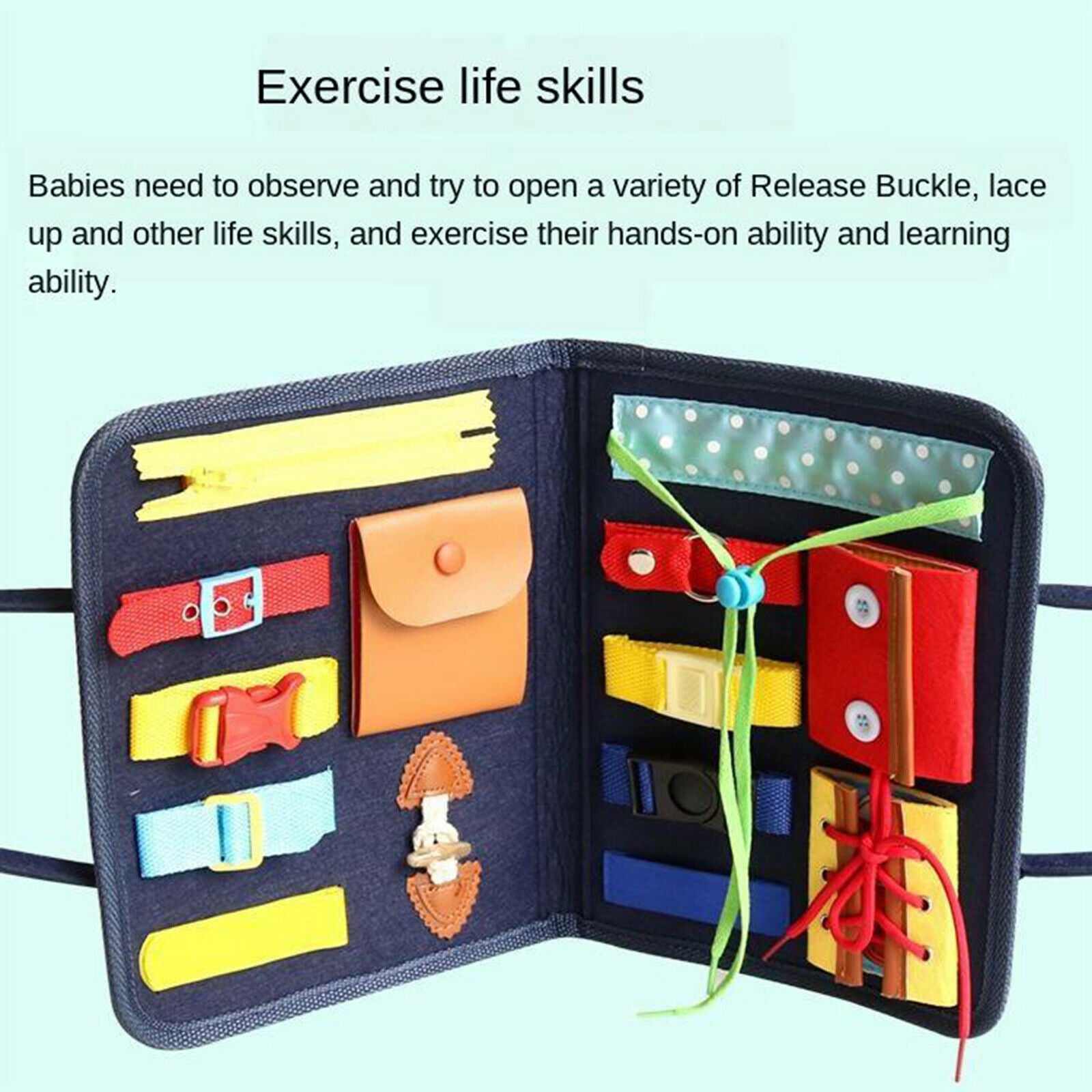 Busy Board   Toys Basic Skills Board for Toddlers Learning Dress Toys