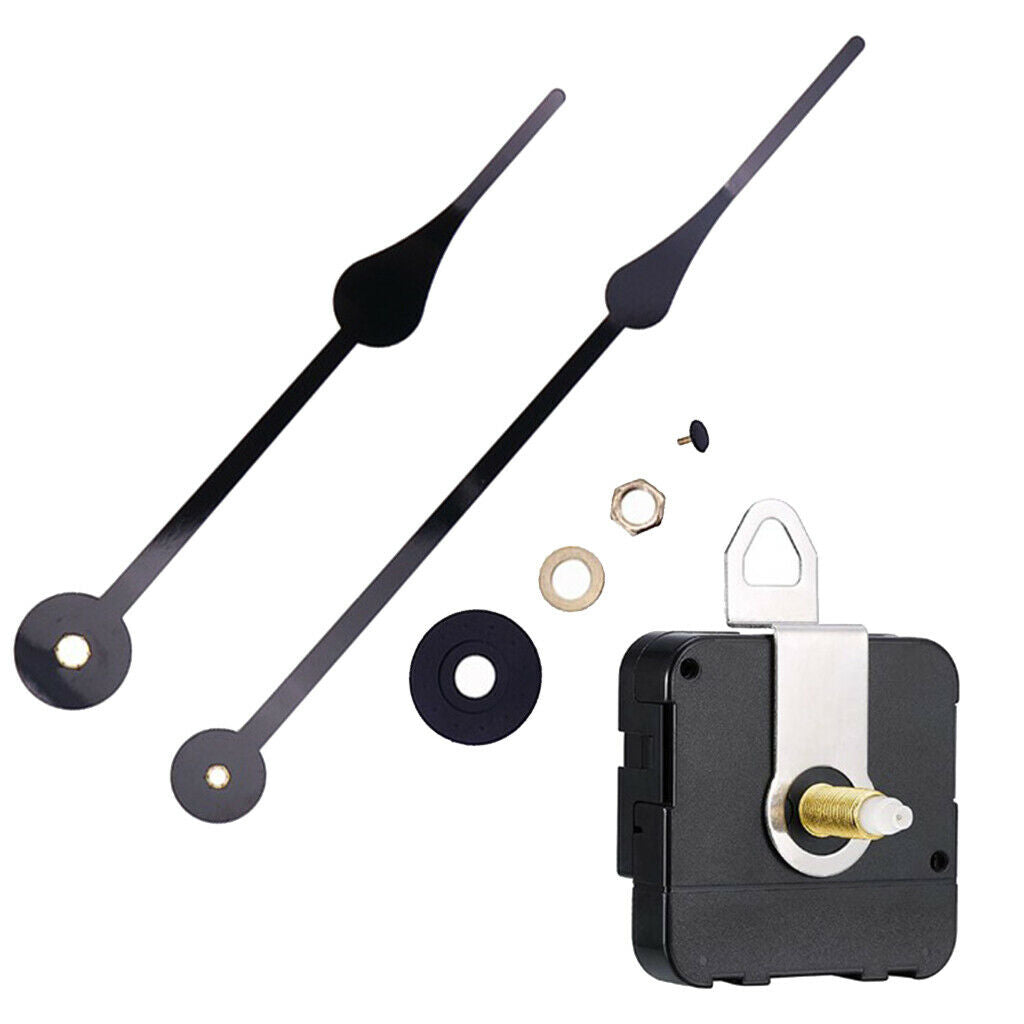 Quartz Clock Mechanism Movement Black Hands Battery Operated Fittings Parts