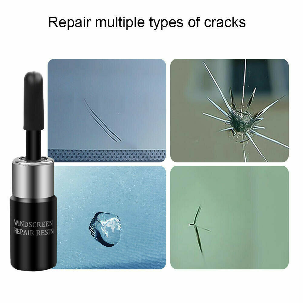 2PC Automotive Glass Repair Fluid Car Window Glass Crack Chip Nano Repair Tool ~
