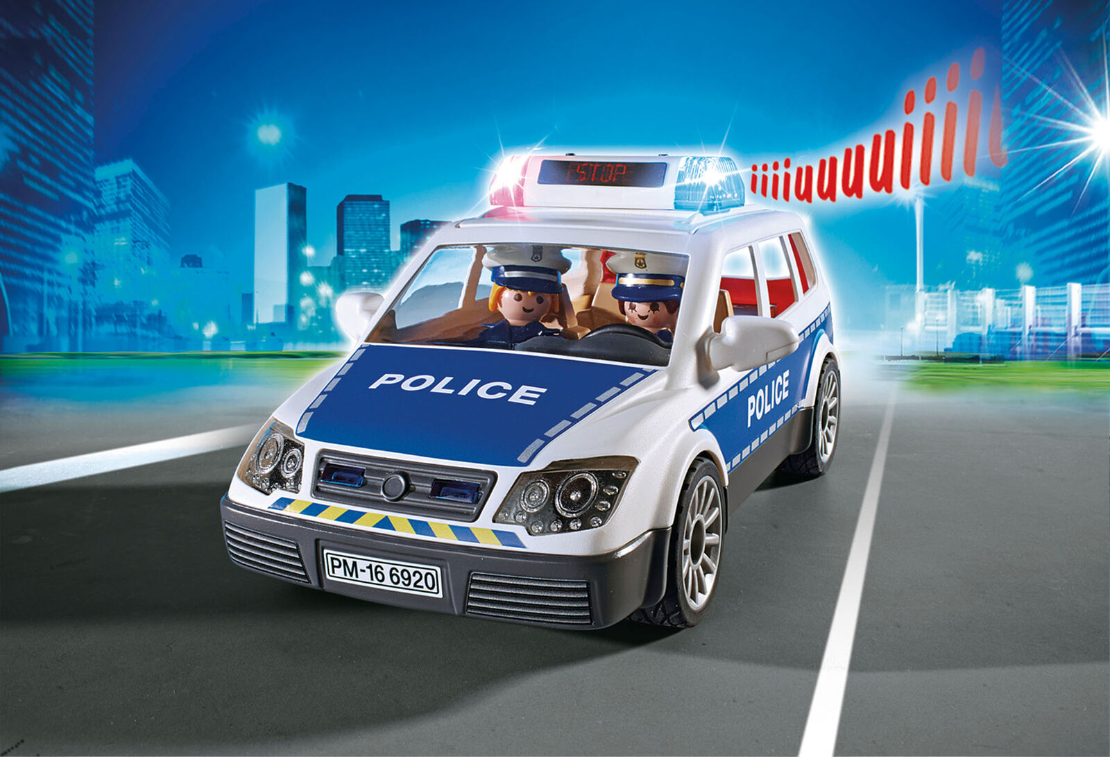6920 Playmobil Police Squad Car with Lights and Sound City Action Suitable for a