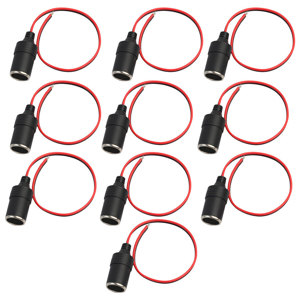 10 x Female 12 Volt DC Cigarette Lighter Power Plug Socket Connector Adapter