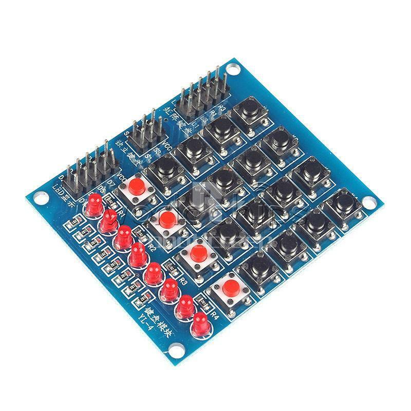 4x4 Matrix Array Keyboard 16 Key Switch Keypad 8 LED 4 Button For Arduino