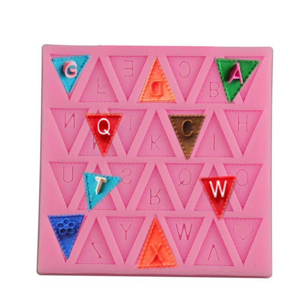 Cooking Flag Shape 26 Letters Silicone Mold Chocolate Cake Tool.l8