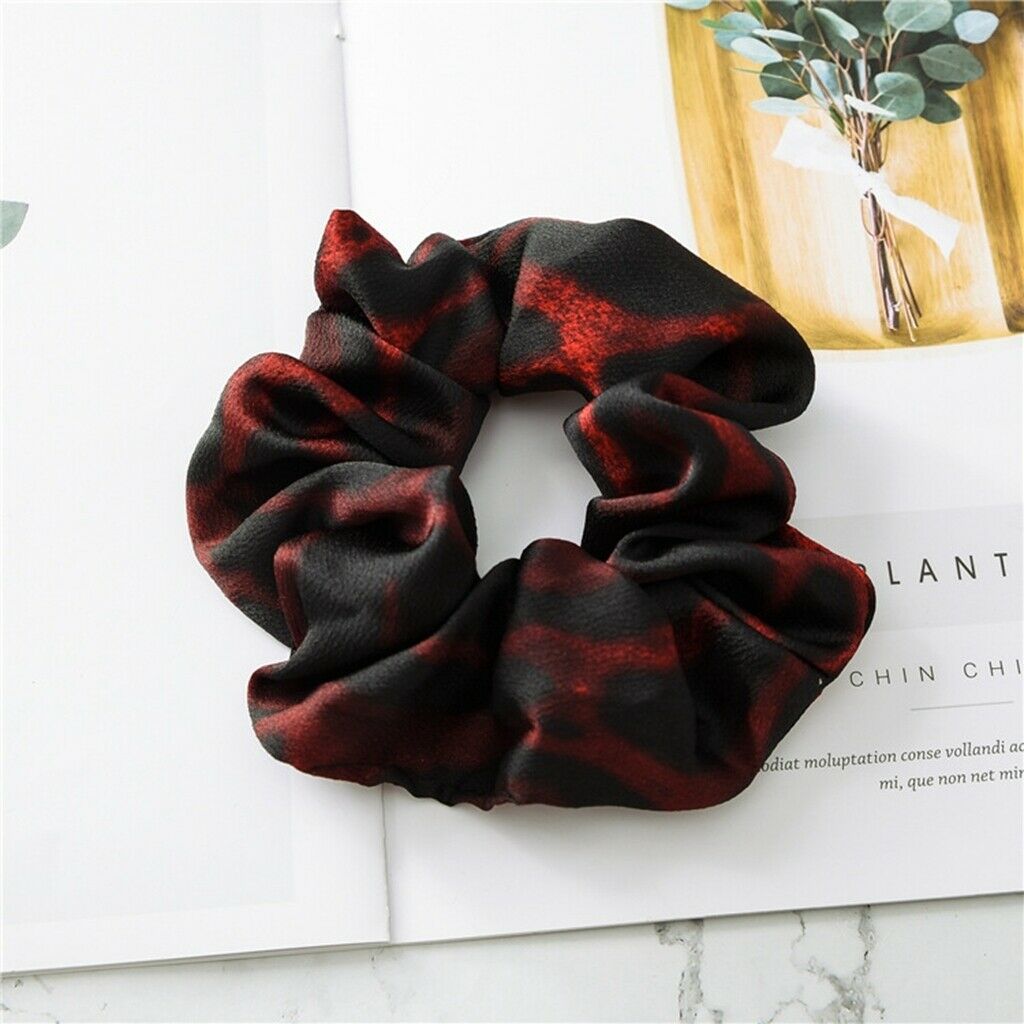 9x Womens Leopard Print Hair Scrunchies Rubber Hair Band Elastic Hair Ties