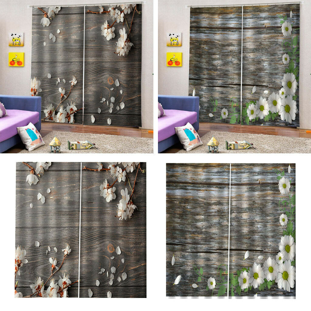 Curtain Panels Pair Waterproof Drapes Home Living Rome Bedroom Decor 55"x39"