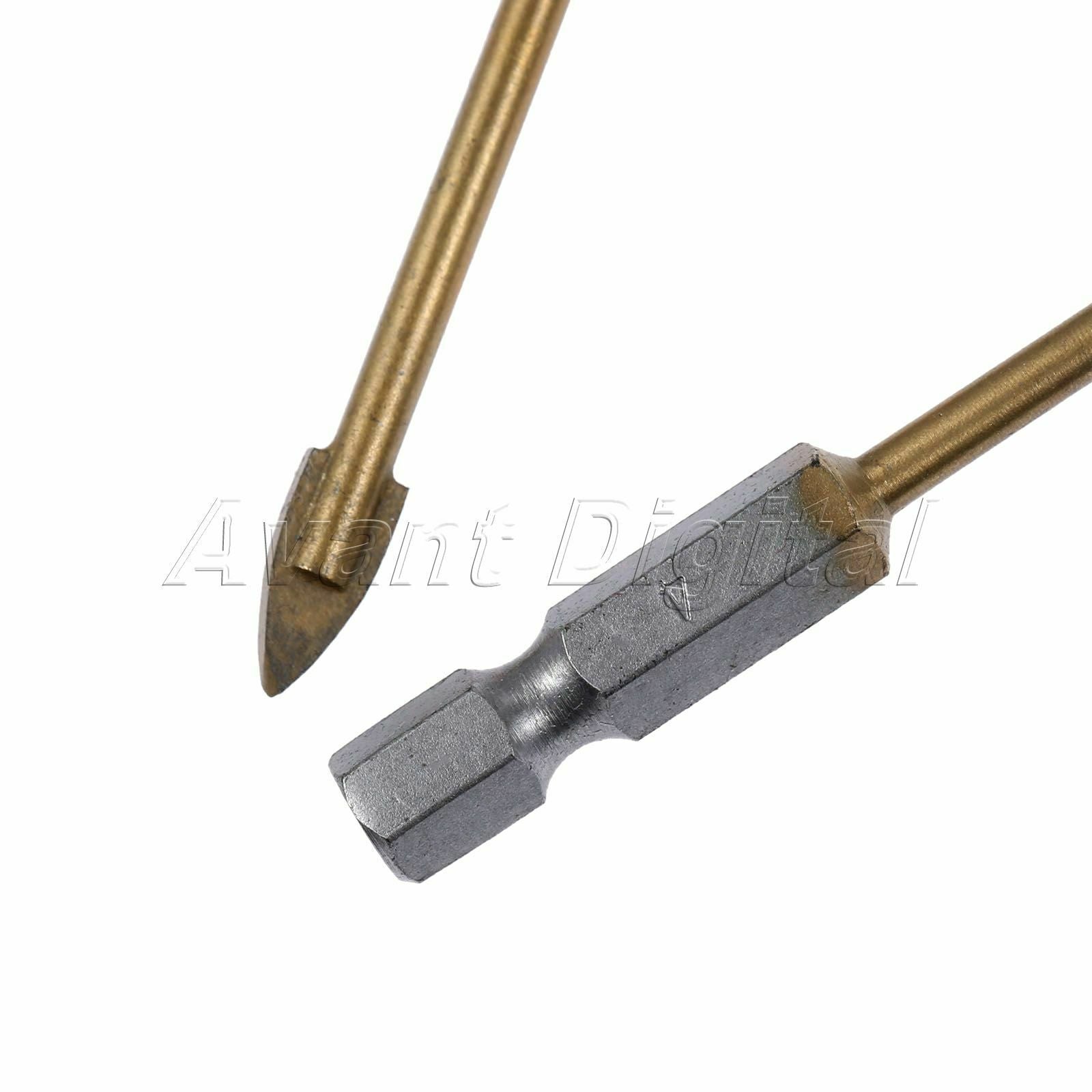 6x Tungsten Carbide Hex Tile Glass Drill Bit Set Titanium Coated 4/5/6/8/10/12mm
