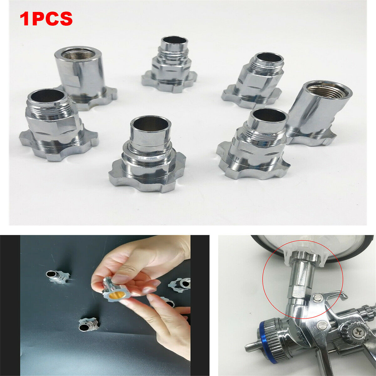 Spray Gun Connector For PPS Spray Gun Cup Copper Adapter Tank Connector G3/8