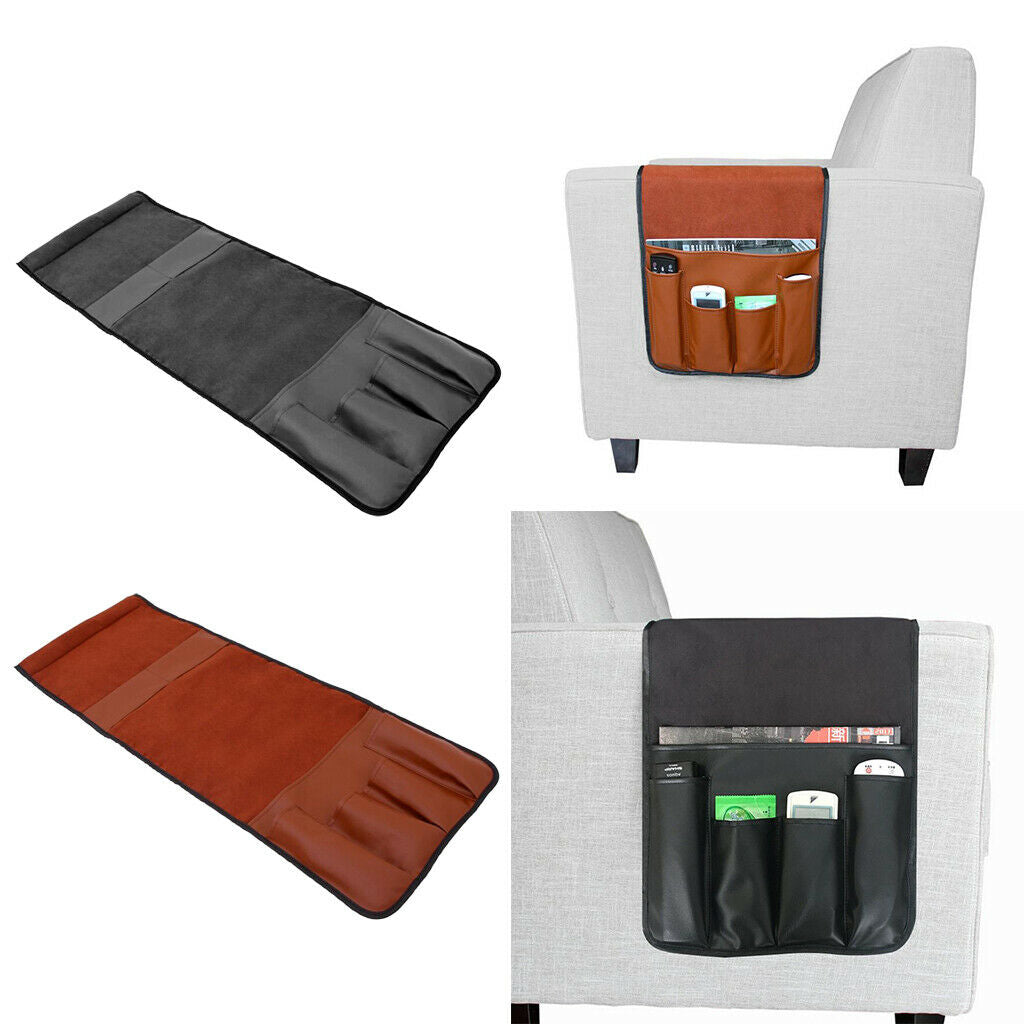 Sofa Couch Chair Armrest Caddy Organizer Holder for TV Remote Control Black