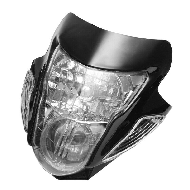 35W Motorcycle Off-road Headlight With Side Turn Signal Yellow Bulb Lamp Shell