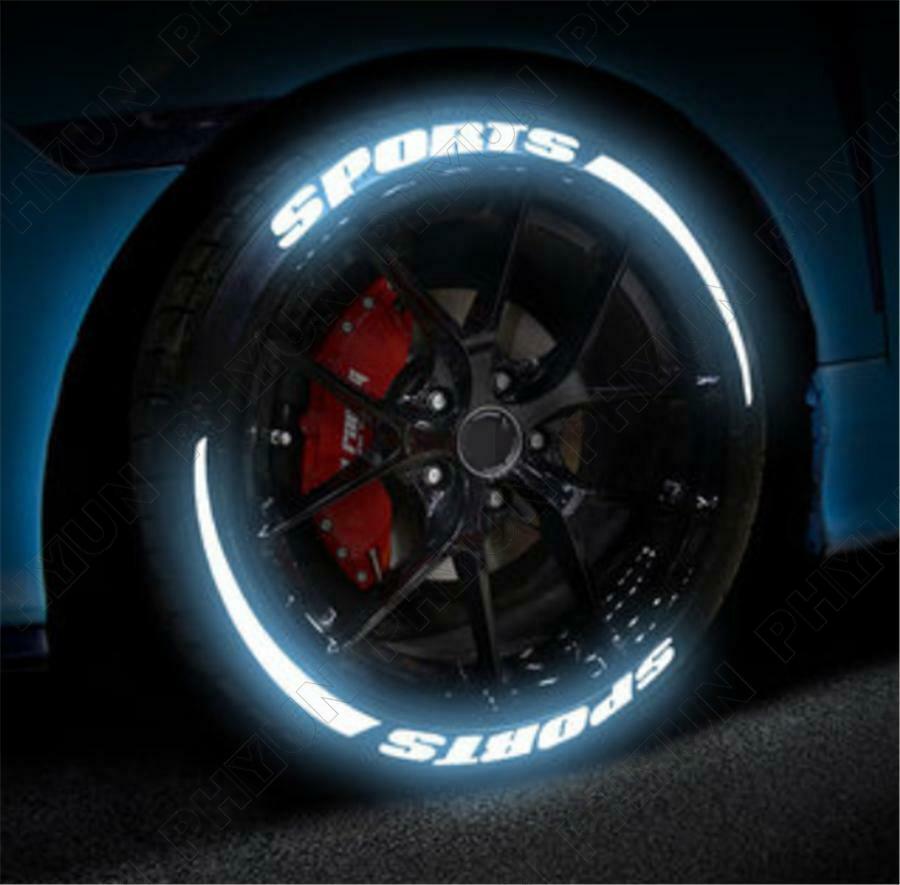 8 Groups Sports Blade Night Reflective Permanent Lettering Wheel Tire Stickers