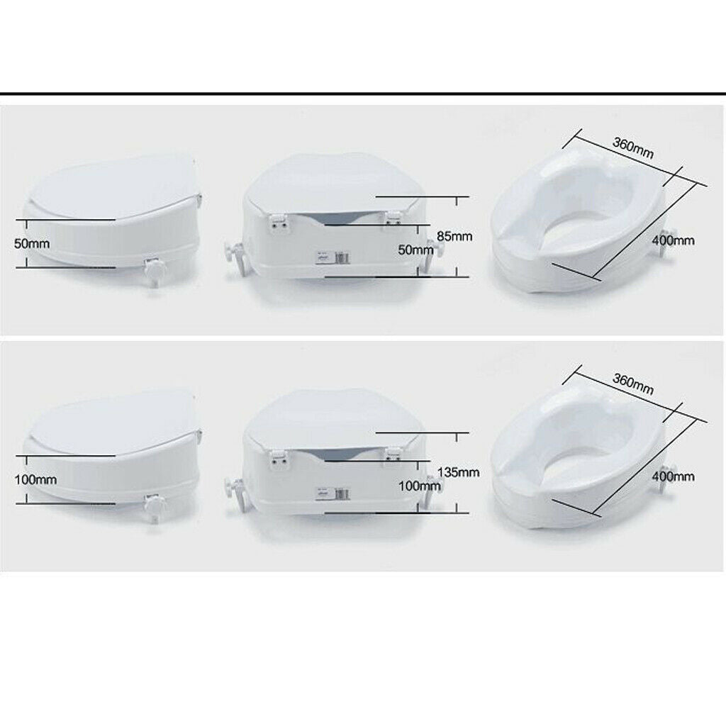 Standard Toilet Seat 2 "riser with Raised Safety Chair Lifter Extender