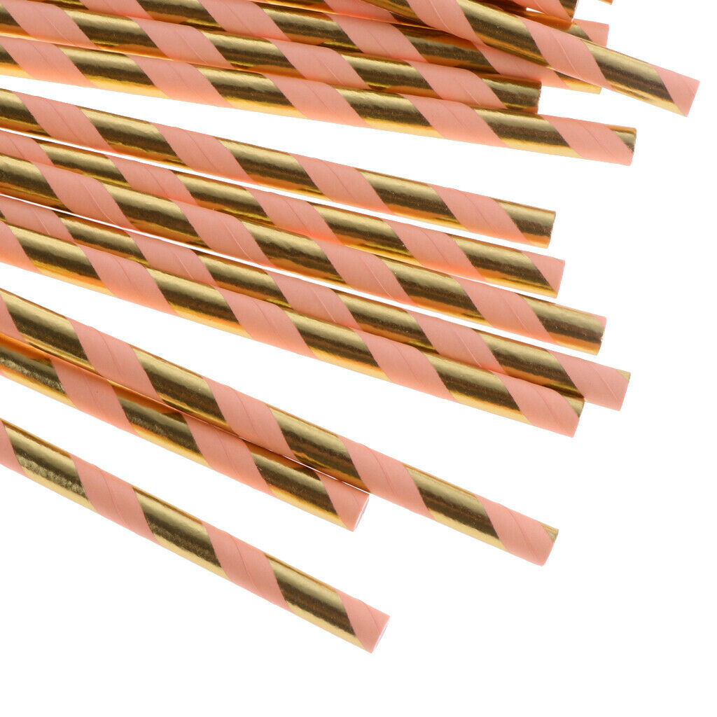 25 Pieces Paper Disposable Drinking Straws Biodegradable Wedding Party Favor