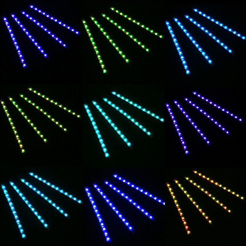 4PCS 12LED Car SUV Interior Decor Neon Atmosphere Light Strip Remote Control