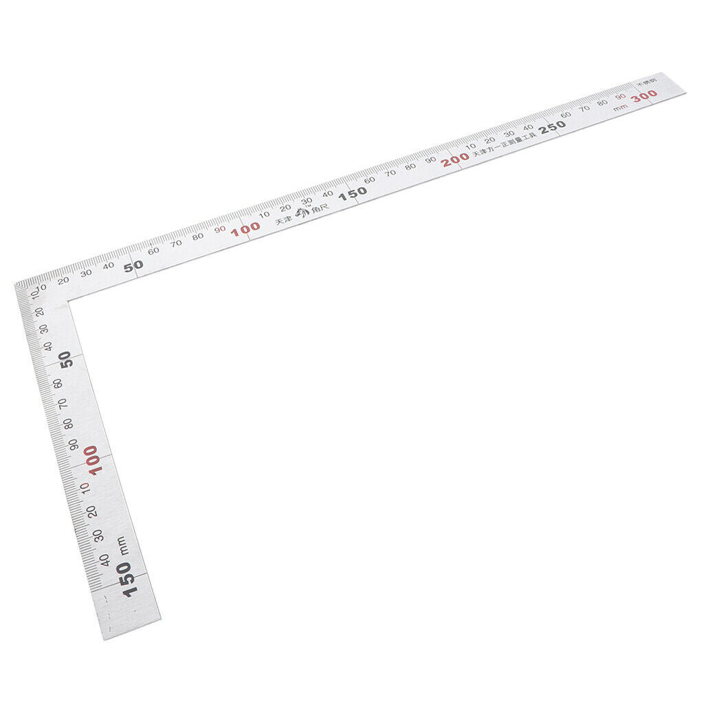 90 Degree Stainless Steel Try Square Measurement Ruler Carpenter Tool
