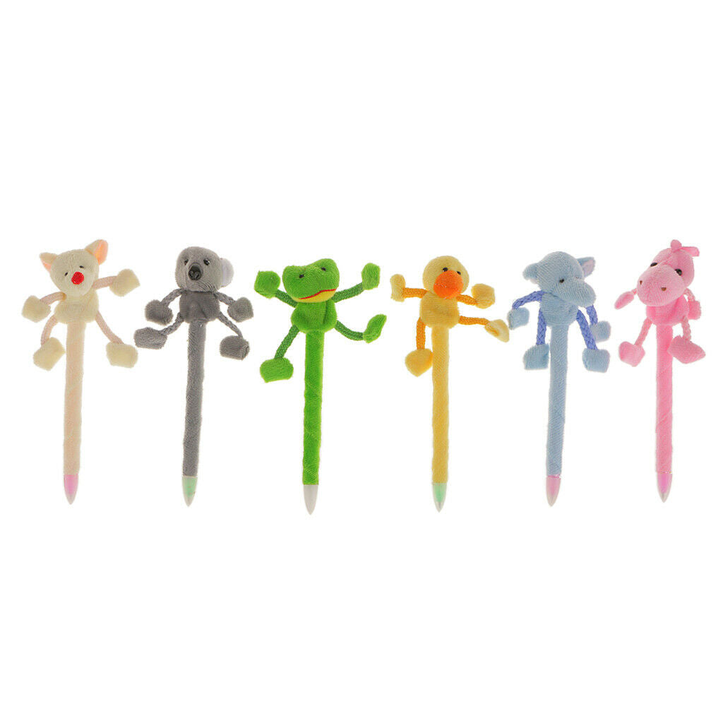 12Pcs Ballpoint Pens Plush Animal Pens Zoo