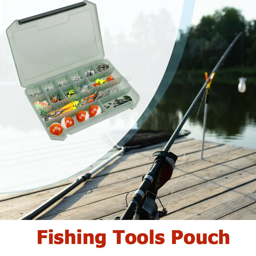 14 Grids Fishing Lure Bait Storage Box Fishing Tackle Tools Jig Hook Case @