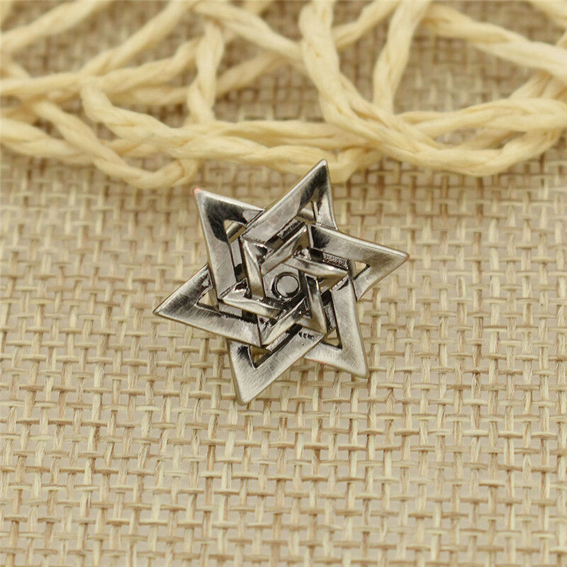 Alloy Star of David Shape Brooch Shirt Lapel Pin Breastpin Mens Unisex Jewelry