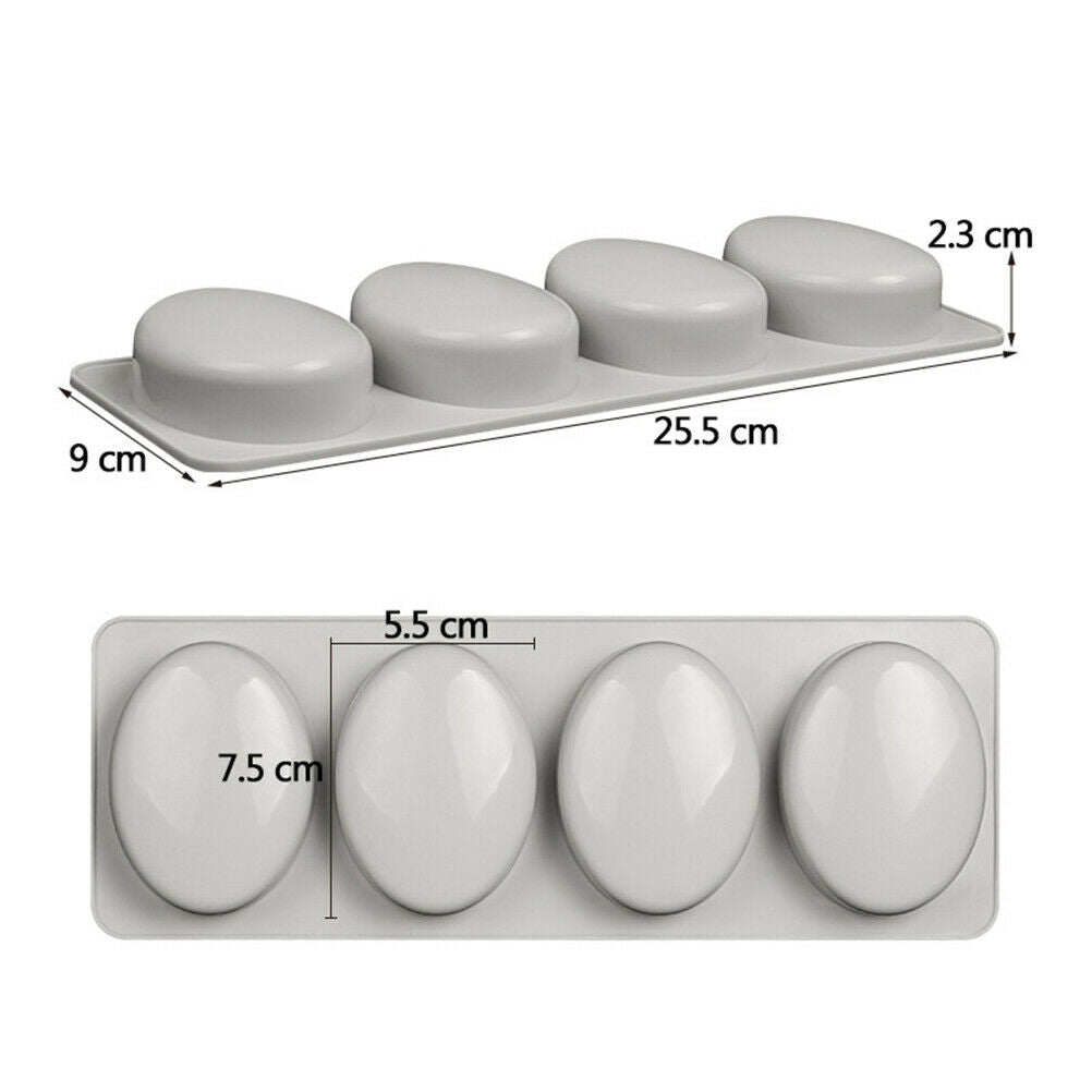 Oval Shape Soap Mold Silicone Chocolate Cake Cookie DIY Fondant Mo IO.l8