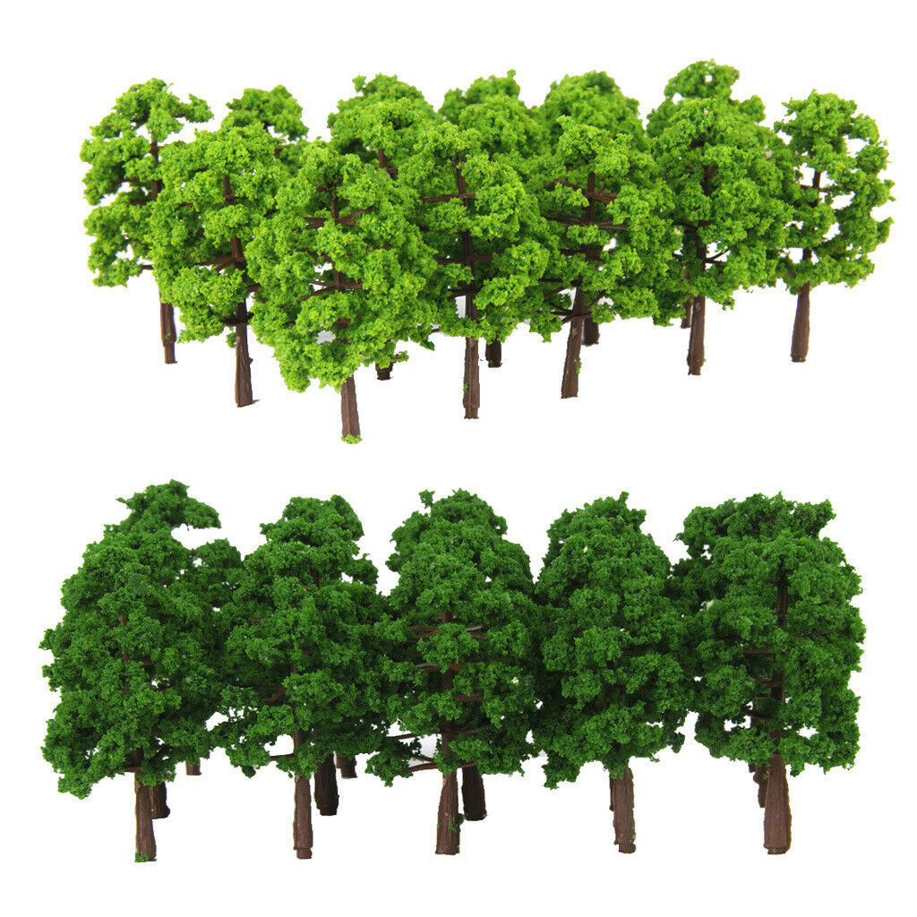 40x Plastic Green Tree Train Railroad Architecture Scenery Decor 1/150