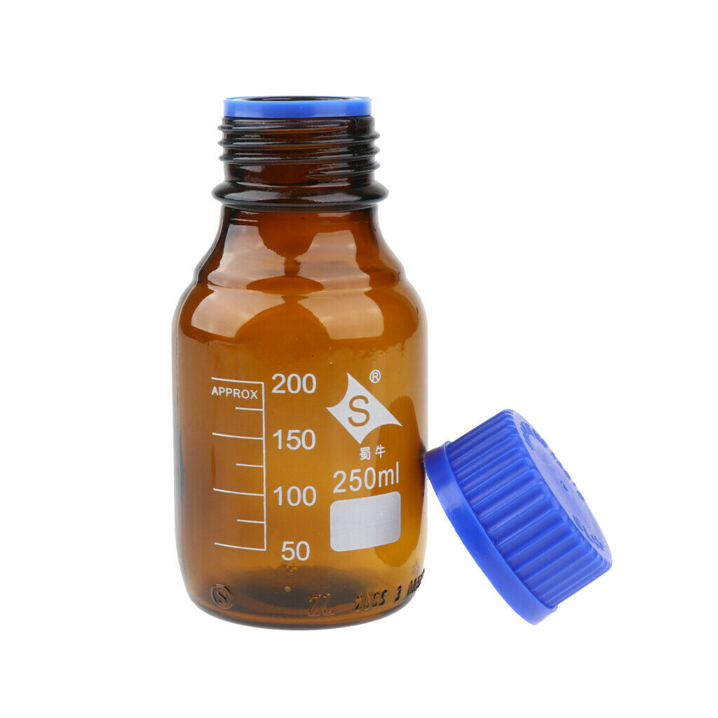 2 Pieces Borosilicate Glass Liquid Graduated Bottle, 250mL Graduated Tumbler