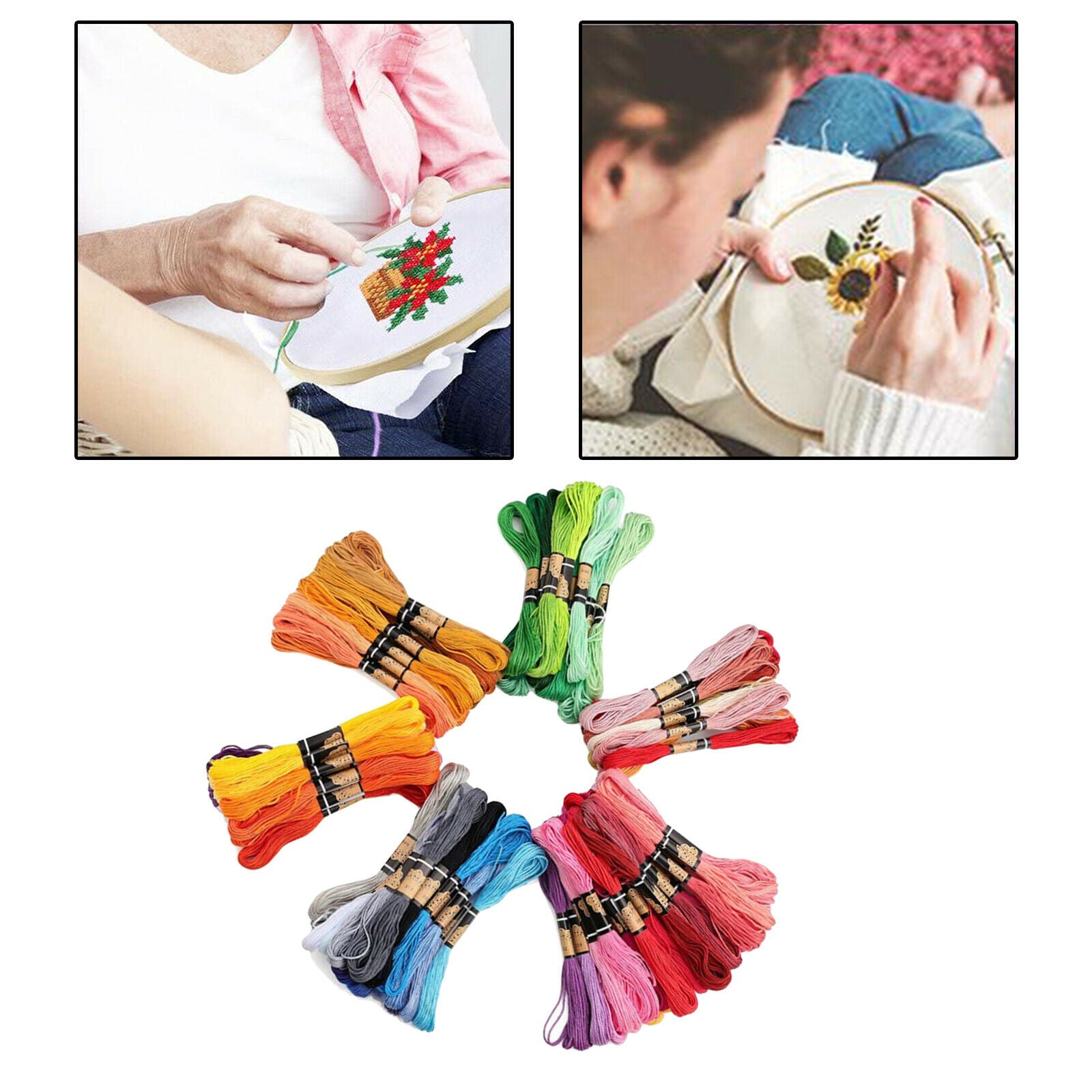 100 skeins Embroidery Thread Stitchwork Floss String Rug Tassels Beginners