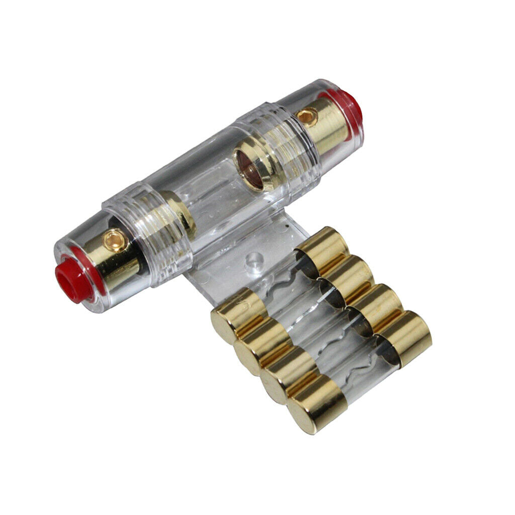 Audio 40 Amp Inline AGU Fuse Holder Fits 4 Gauge Wire Clear Fuse Holder