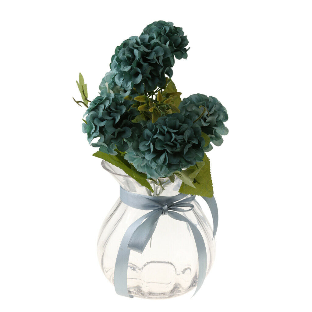 Artificial Chrysanthemum Ball Silk Flowers Bouquet for Home Decor Blue