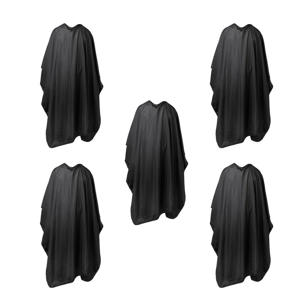 5x Barber Hair Cut Cutting Hairdresser Cape Apron Waterproof Gown Black