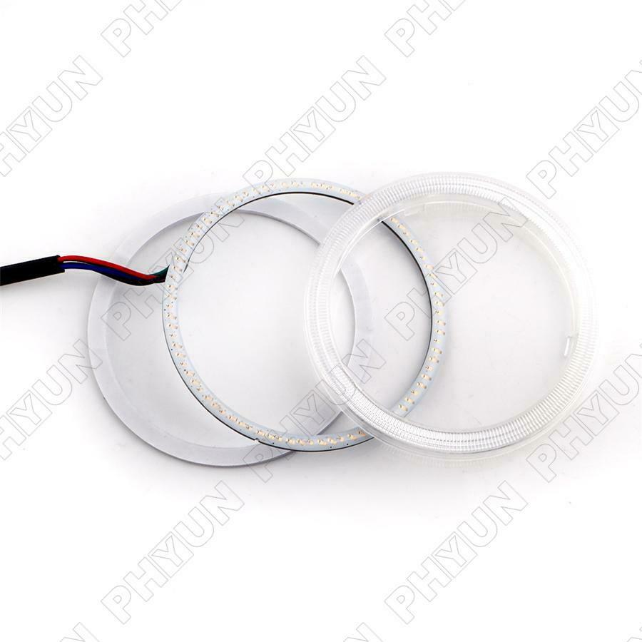 2Pcs 60mm RGB Car Motorcycle Angel Eyes Headlight Halo Rings Decorative Lights
