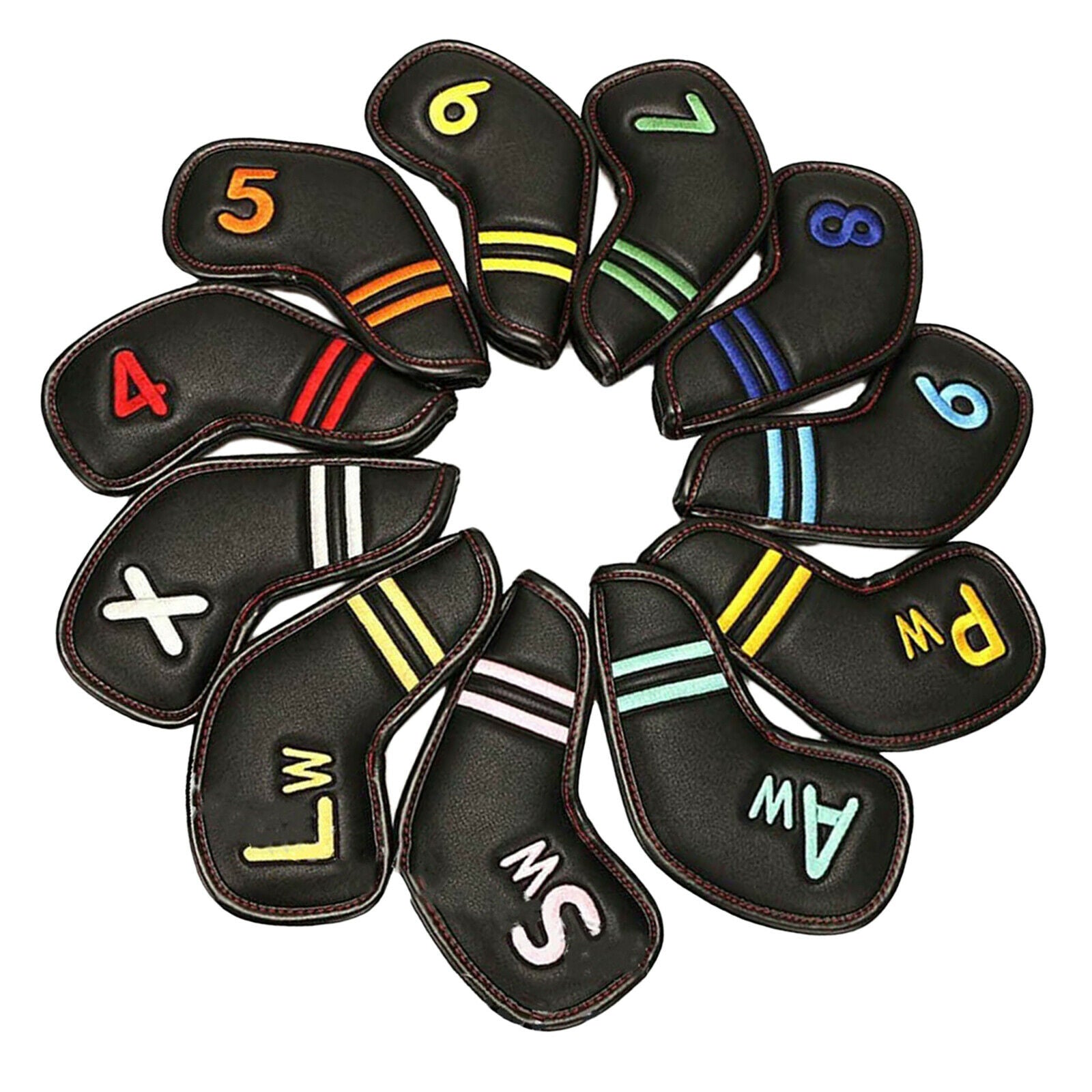 11 Pieces Golf Iron Headcover Waterproof Head Cover Wedges Protector Case